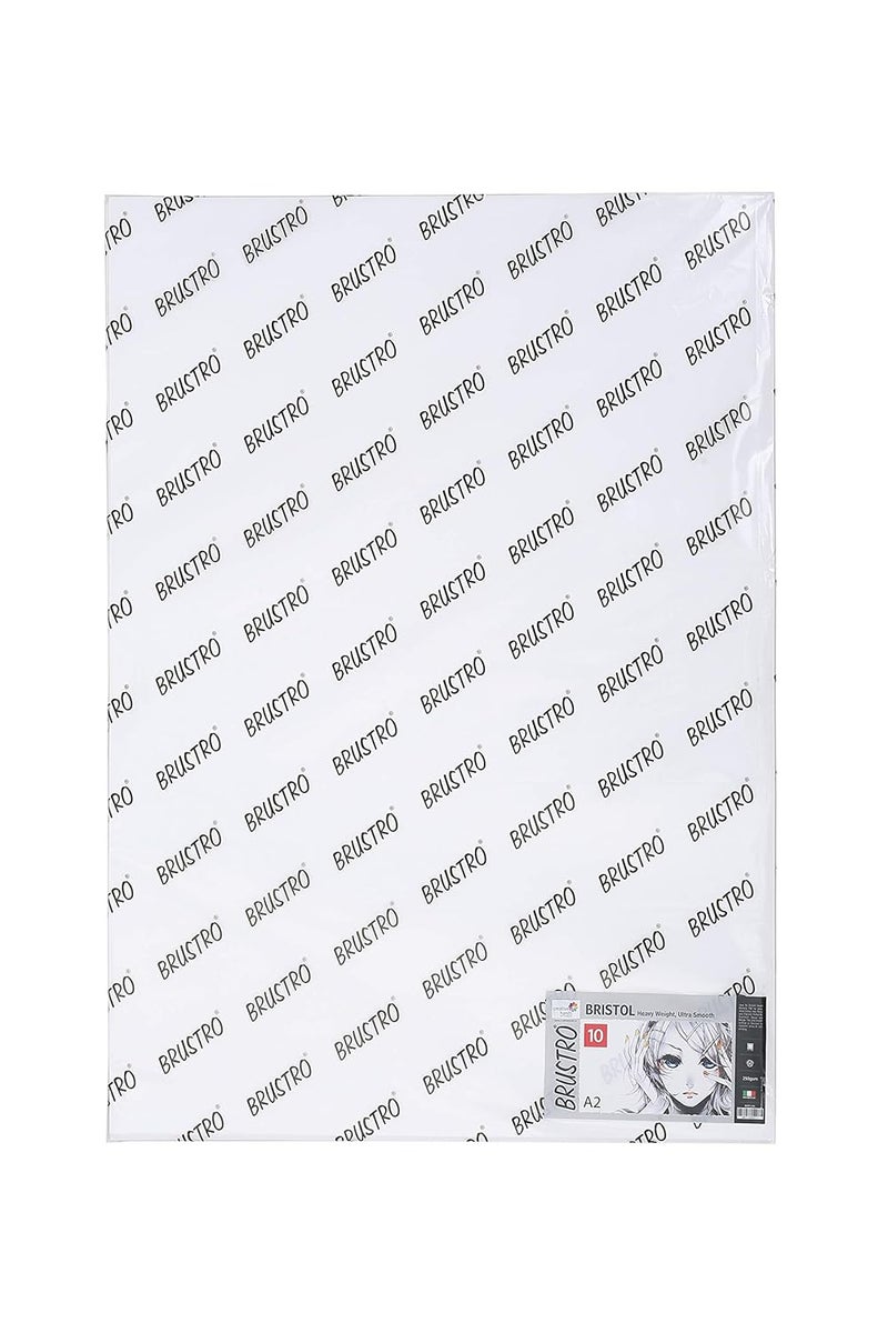BRUSTRO Bristol Ultra Smooth Paper 250 GSM, Size - A2, 10 Sheets - Image 3