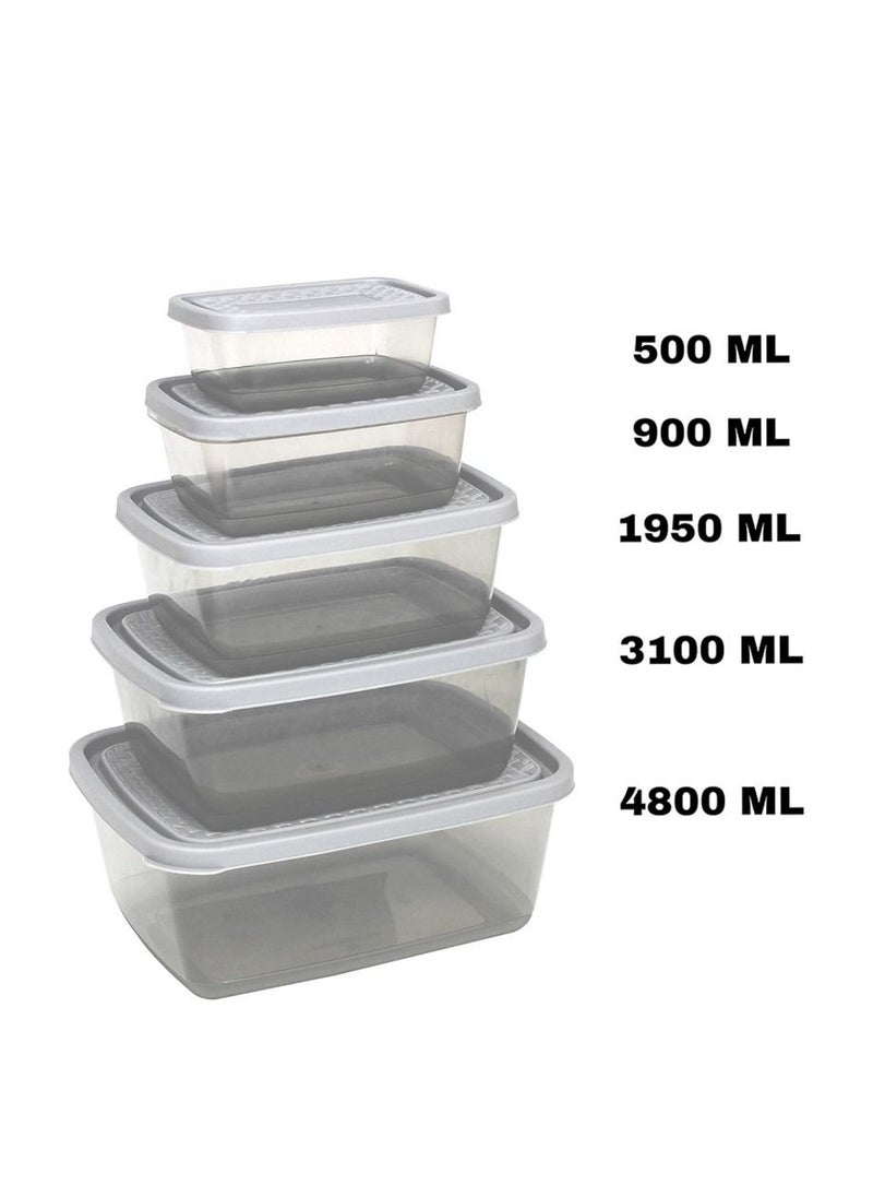Solitaire Microwave Safe Food 5 Pcs Set Container