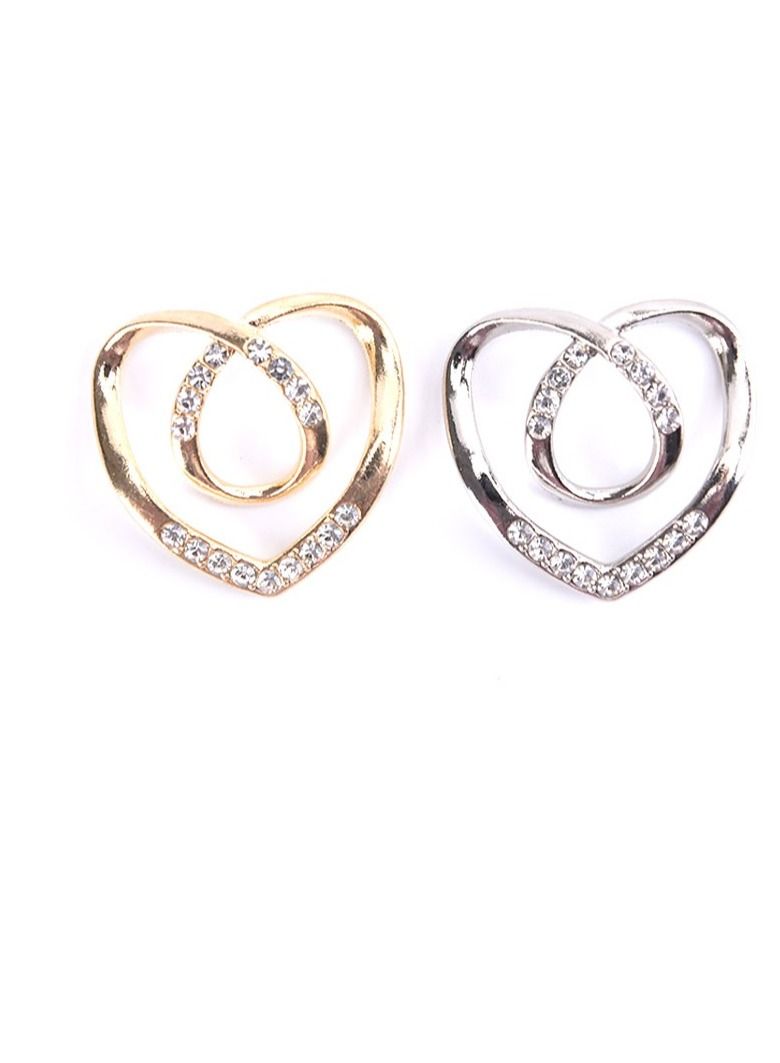 RARELY 2Set New Heart Scarf Buckles Ribbon Ring Clip  - Image 1