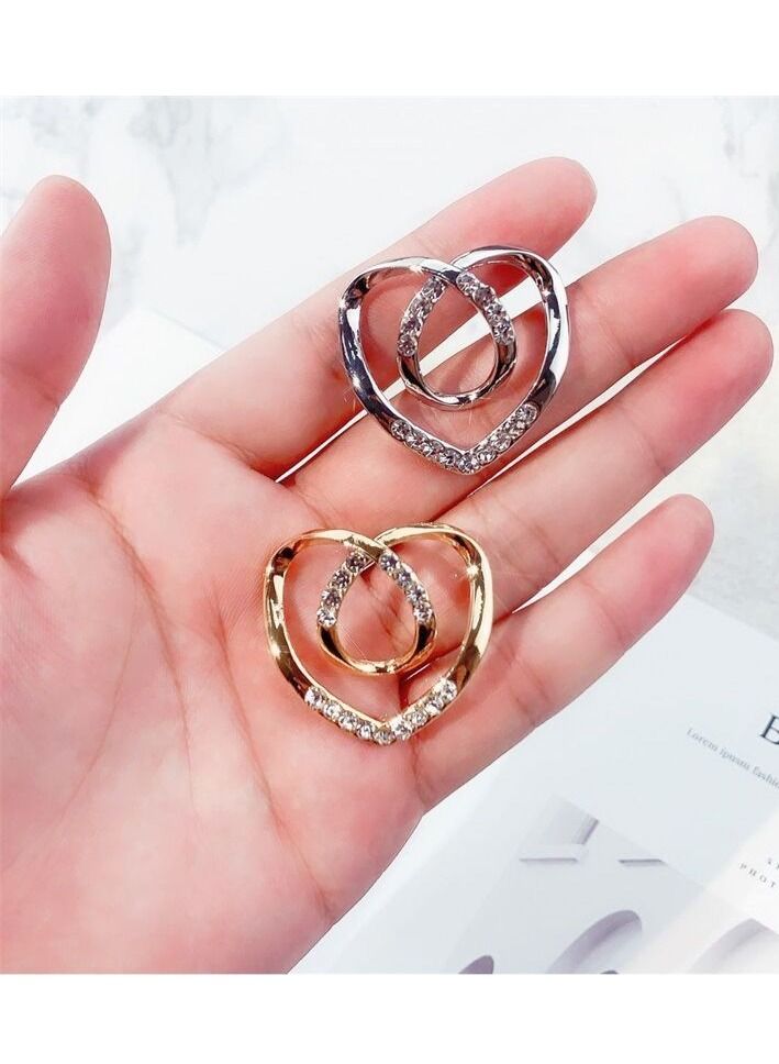 RARELY 2Set New Heart Scarf Buckles Ribbon Ring Clip  - Image 5