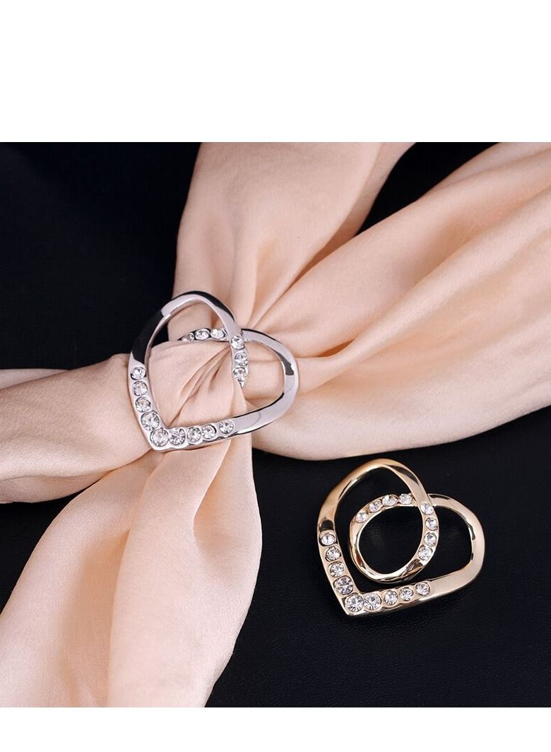 RARELY 2Set New Heart Scarf Buckles Ribbon Ring Clip  - Image 3