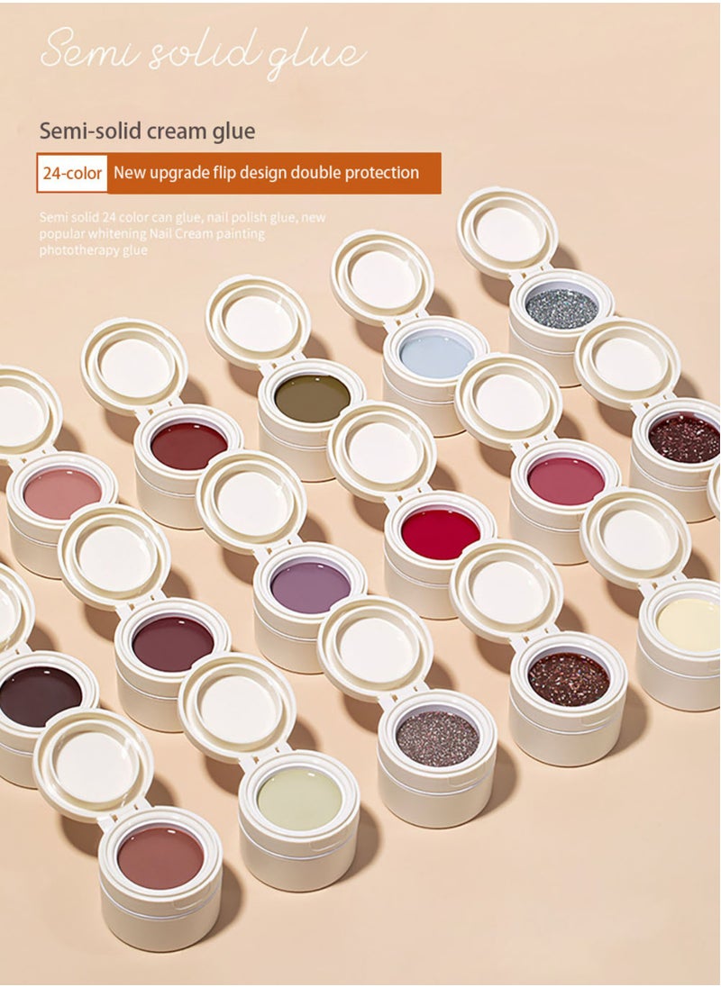 Miss Gooey - Nail Polish Colors Cream Solid Gel Nail Polishs Super Shine Nude Quick Dry 60 Seconds Salon-Quality Bright Soak Off UV Lamp Required Home DIY Manicure 10g With Brush - Image 1