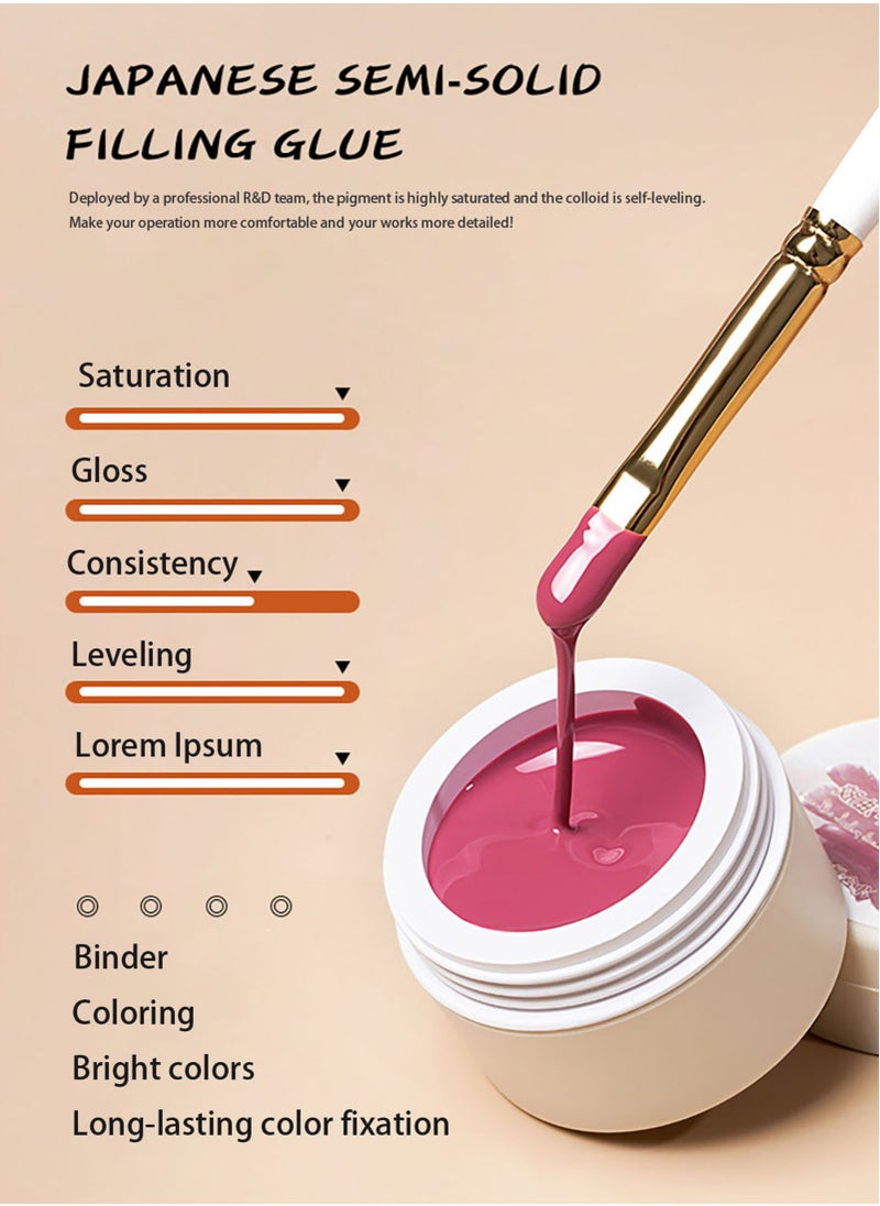 Miss Gooey - Nail Polish Colors Cream Solid Gel Nail Polishs Super Shine Nude Quick Dry 60 Seconds Salon-Quality Bright Soak Off UV Lamp Required Home DIY Manicure 10g With Brush - Image 1