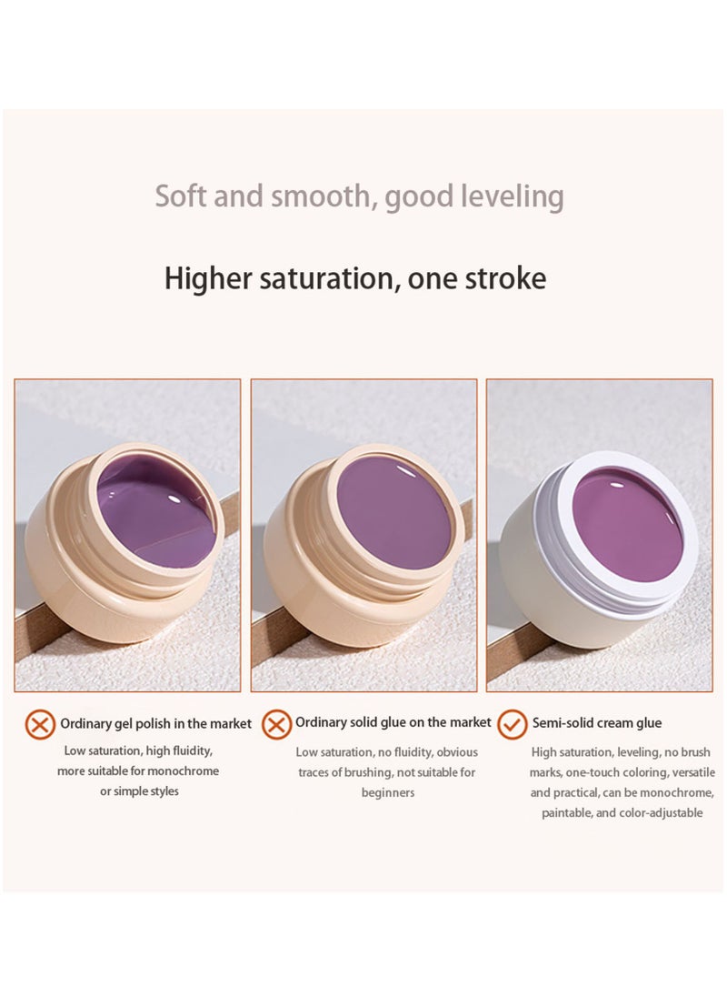 Miss Gooey - Nail Polish Colors Cream Solid Gel Nail Polishs Super Shine Nude Quick Dry 60 Seconds Salon-Quality Bright Soak Off UV Lamp Required Home DIY Manicure 10g With Brush - Image 1