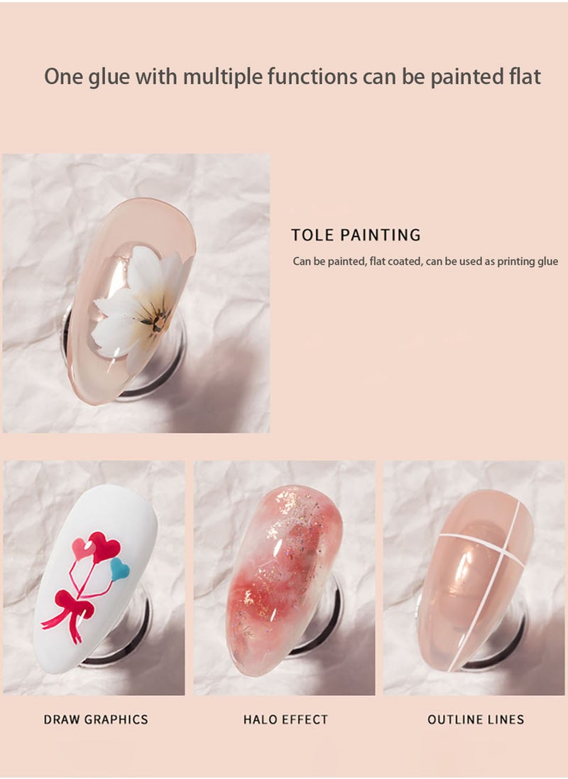 Miss Gooey - Nail Polish Colors Cream Solid Gel Nail Polishs Super Shine Nude Quick Dry 60 Seconds Salon-Quality Bright Soak Off UV Lamp Required Home DIY Manicure 10g With Brush - Image 1