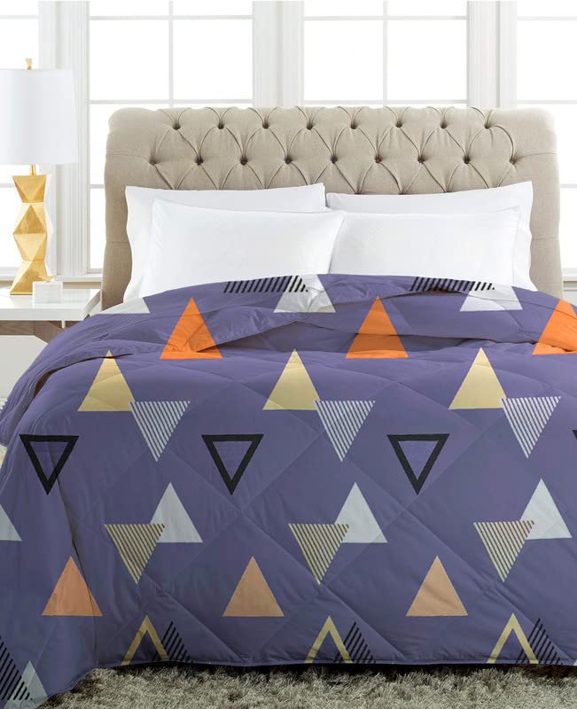 BSB HOME بطانية/لحاف/دوفات BSB HOME 220 GSM قابلة للعكس لراحة التكييف لفصل الشتاء بحجم كينغ (230X250 سم، أزرق وبرتقالي) | TC - 180 - Image 2
