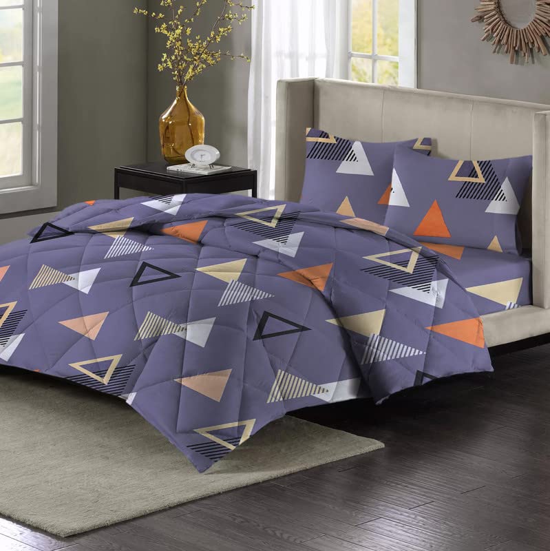 BSB HOME بطانية/لحاف/دوفات BSB HOME 220 GSM قابلة للعكس لراحة التكييف لفصل الشتاء بحجم كينغ (230X250 سم، أزرق وبرتقالي) | TC - 180 - Image 3