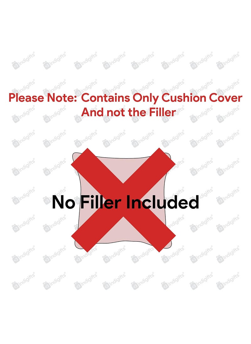 Indigifts - Indigifts Christmas Cushion Covers Merry Christmas Printed Cream Cushion Cover 16x16 inches - Christmas Cushion, Christmas Decorations for House, Xmas Decorations - Image 1