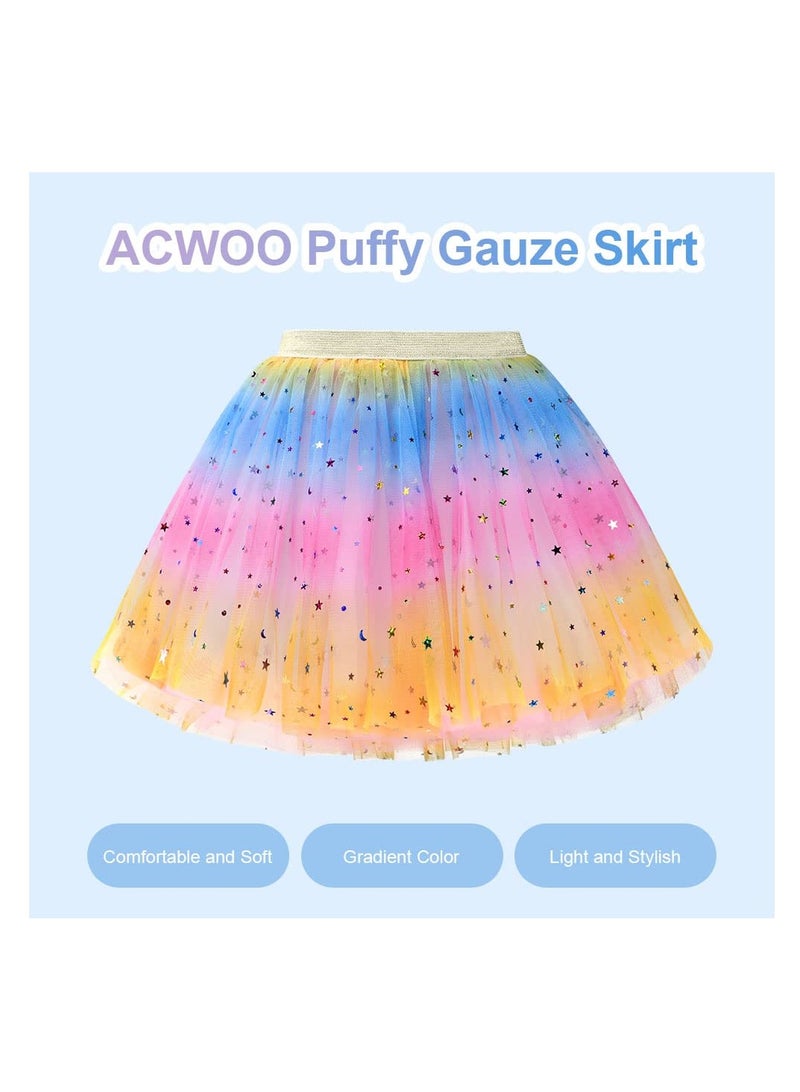 SYOSI Kids Fancy Costume, Princess Fancy Dress Up with Headband and Fibre Optic Wand, Girl Fairy Tutu Skirt for Party Cosplay - Image 5