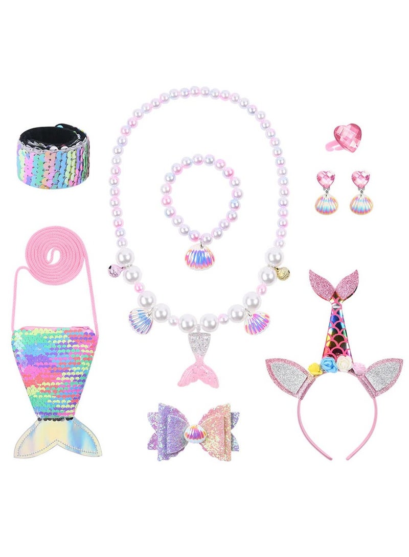 SYOSI Kids Fancy Costume, Princess Fancy Dress Up with Headband and Fibre Optic Wand, Girl Fairy Tutu Skirt for Party Cosplay - Image 4