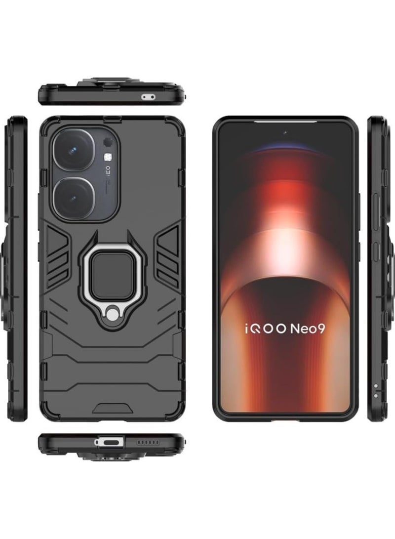 Case Compatible with Vivo iQOO Neo 9 5G Case, Magnetic Car Mount Bracket Shell Slim Case Stand Kickstand PC and TPU Cover for Vivo iQOO Neo 9 Pro 5G - Image 1