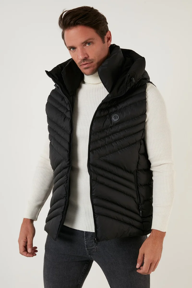 Buratti Slim Fit Hooded Stand Collar Puffed Vest Men's Vest 6274910