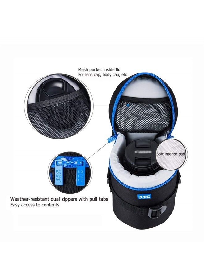 JJC Camera Lens Pouch Case for Canon EF 50mm f1.2 EF 24-70mm EF 70-300mm Tamron SP 70-300mm & More, Zipper Polyester Lens Protective Bag Interior Size 3.9x6.5” - Image 5