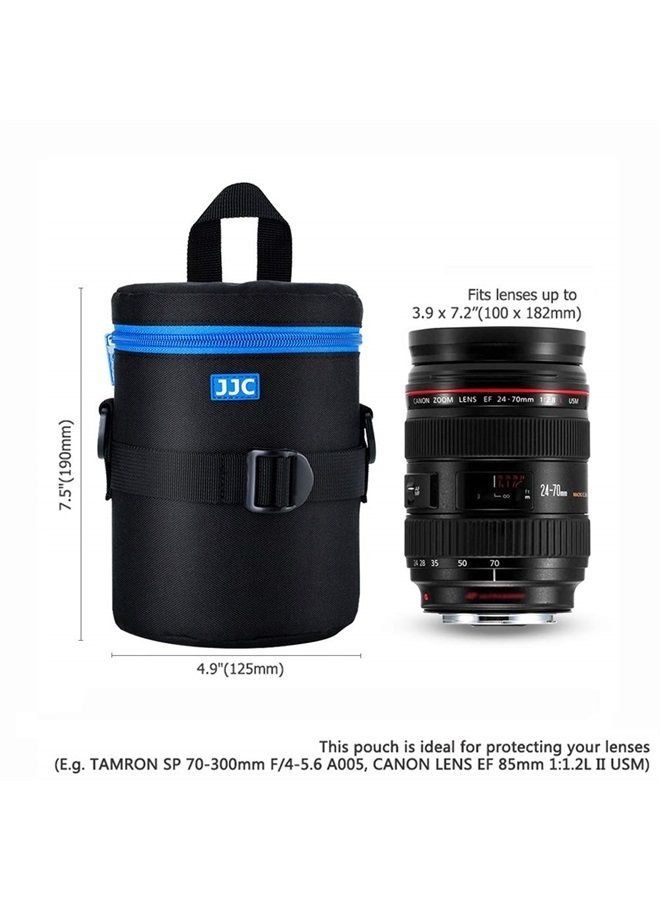 JJC Camera Lens Pouch Case for Canon EF 50mm f1.2 EF 24-70mm EF 70-300mm Tamron SP 70-300mm & More, Zipper Polyester Lens Protective Bag Interior Size 3.9x6.5” - Image 3