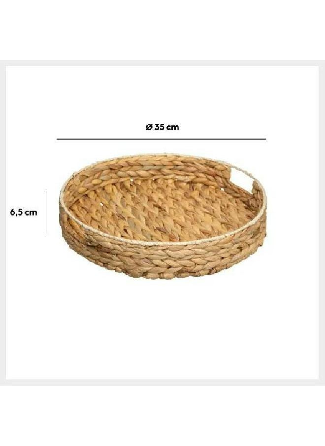 LOFT Round Tray, Round Woven Serving Tray D35XH7CMS, Natural, Lily-162085  - Image 2