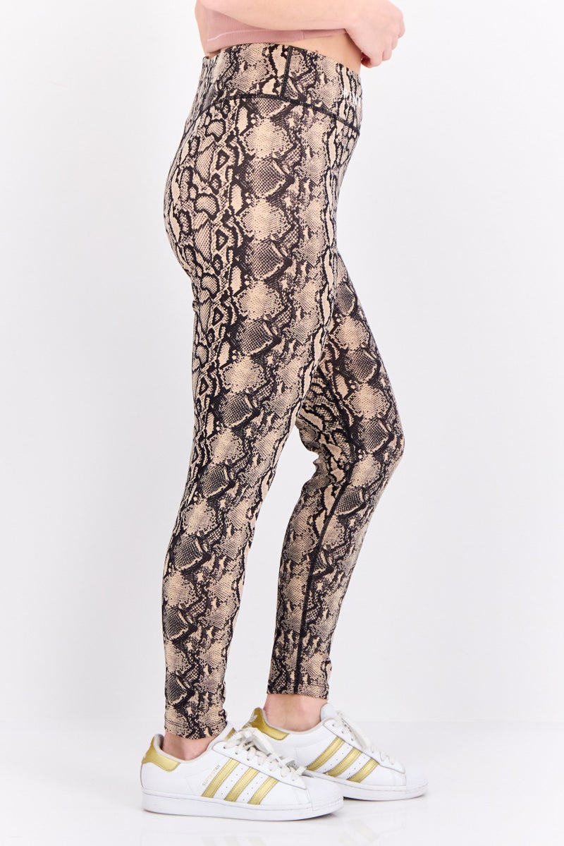 Pink Soda Sport Women Sportswear Fit Training Leggings, Beige - Image 4