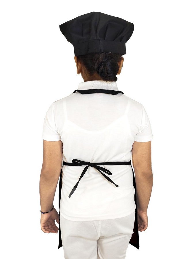 Switchon Switchon Polyester Waterproof Adjustable Kids Multi purpose Cooking Apron with a chef cap School Apron - for 6 years to 12 years Proudly made in india (Black) - Image 2