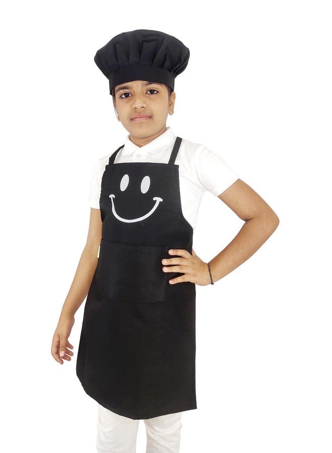 Switchon Switchon Polyester Waterproof Adjustable Kids Multi purpose Cooking Apron with a chef cap School Apron - for 6 years to 12 years Proudly made in india (Black) - Image 3
