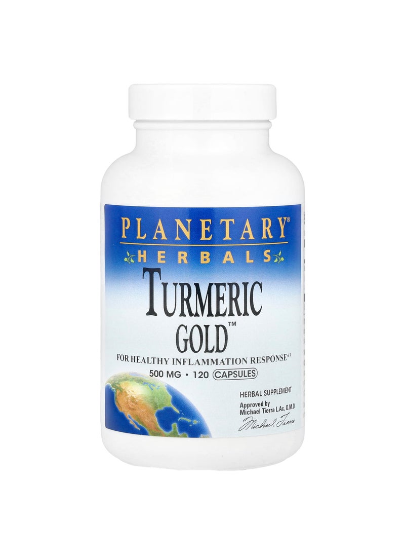 PLANETARY HERBALS Turmeric Gold, 500 mg, 120 Capsules