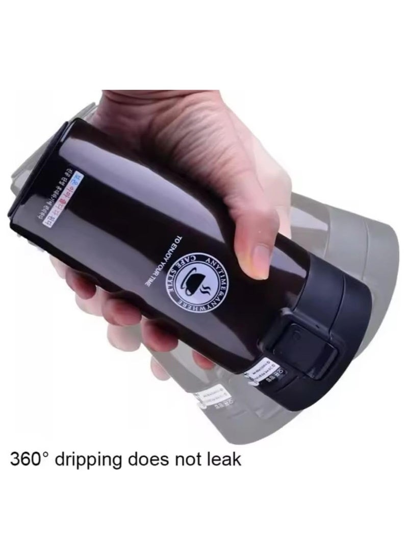 QSHOP - QSHOP® Premium Vacuum Flask,  Easy to Use One-Touch Button to Open and Close the Cup, Keeps Your Drinks Hot for Long Hours - Image 1