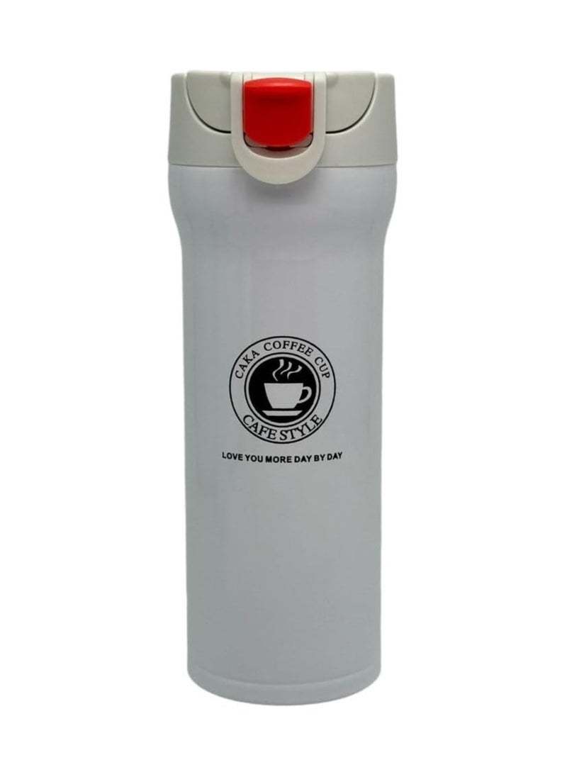 QSHOP - QSHOP® Premium Vacuum Flask,  Easy to Use One-Touch Button to Open and Close the Cup, Keeps Your Drinks Hot for Long Hours - Image 1