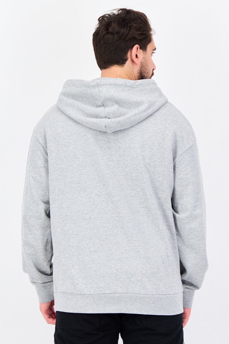 Selected Homme Men Embroidered Logo Long Sleeve Hoodies, Light Grey - Image 2
