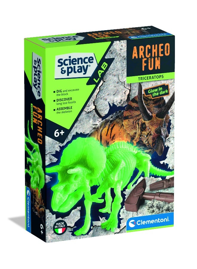 Clementoni Archeofun Triceratop | STEM Toys | Science Toys | Educational & Learning Toy | Gift for Kids and Science Lover - Image 1
