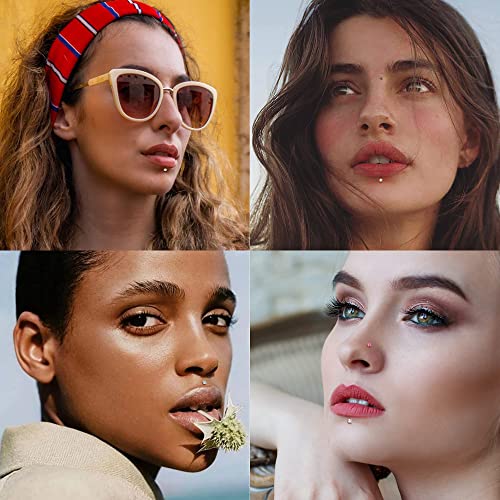 MILACOLATO 18G Nose Rings 316L Surgical Stainless Steel Nose Ring Studs L Shaped Studs Rings CZ Nose Ring Labret Nose Piercing Jewelry for Men Women - Image 4