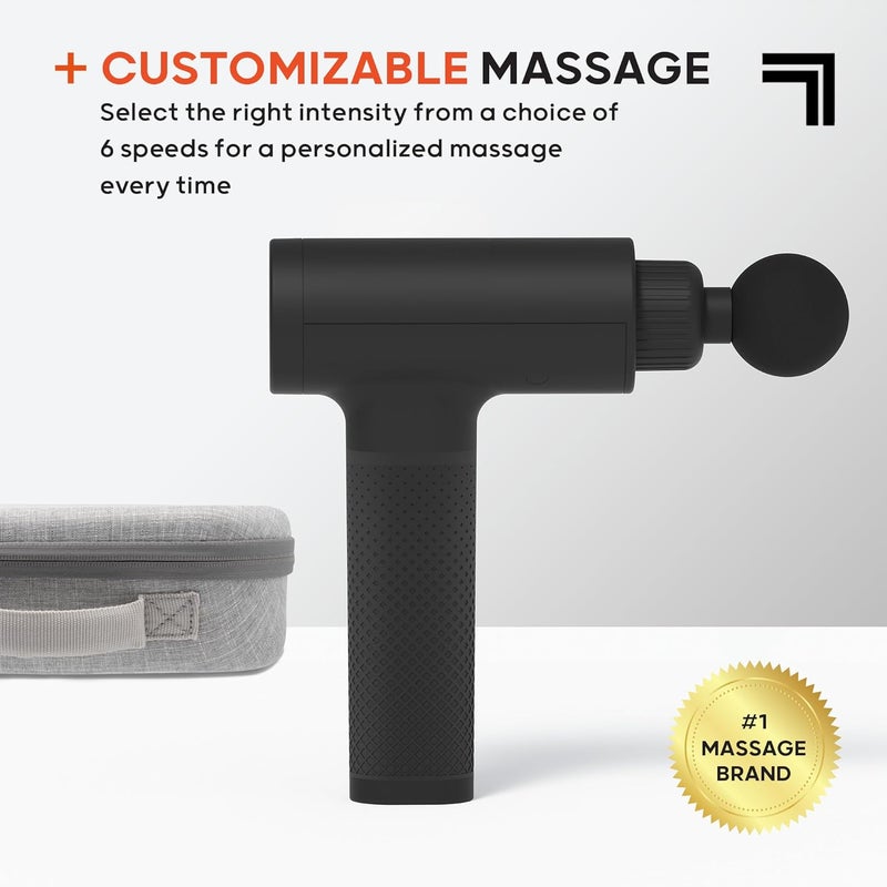 Sharper Image Powerboost Massage Gun  5 Attachments 6 Speeds Ergonomic Deep Tissue Percussion Massager Full Body Muscle Recovery  Pain Relief Shoulder  Back Massage Tool Wellness Gift - Image 4