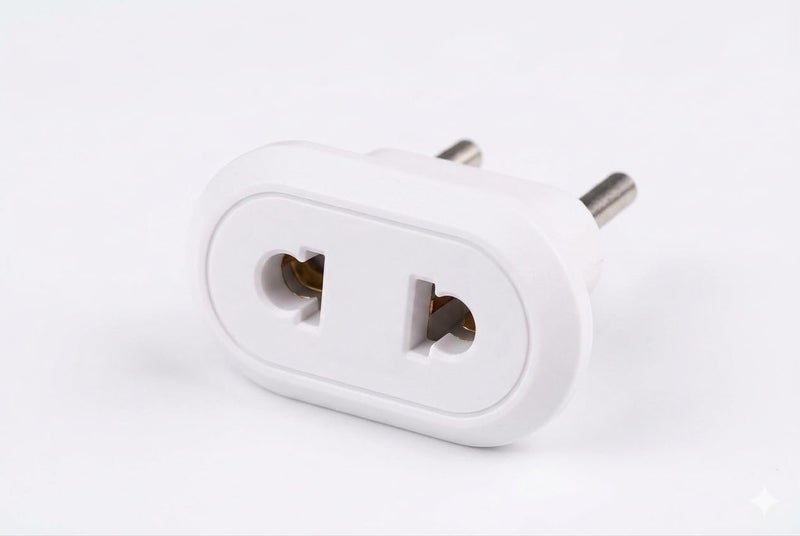 2 x 2 to Dual Plug Adapter White+Beige - Image 3