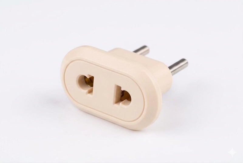 2 x 2 to Dual Plug Adapter White+Beige - Image 2