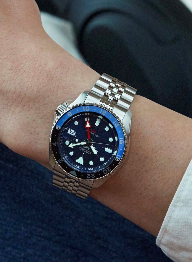 Seiko 5 Sports SSK GMT Blue Dial Automatic Men's Watch SSK003K1 - Image 4