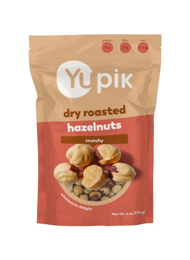 Yupik Dry Roasted Hazelnuts, 6 Oz, Gluten-Free, Kosher, Crunchy Nuts, Filberts, Oil-Free, Unsalted Nuts, Healthy Snacks - Image 1