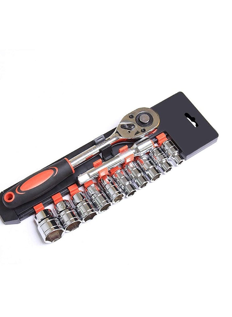 Flareza Flareza 12 in 1 Heavy Duty Socket Set 12 Chrome Vanadium Steel Hex Socket and Ratchet Spanner Multi Tool kit  - Image 4