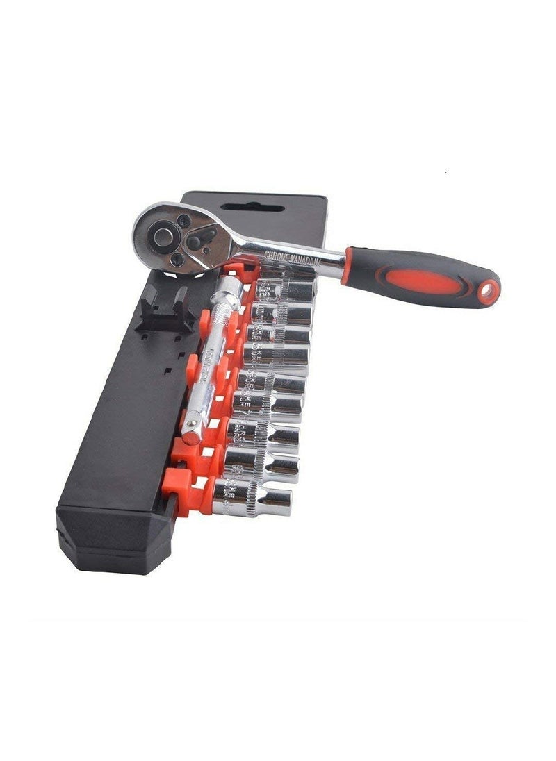 Flareza Flareza 12 in 1 Heavy Duty Socket Set 12 Chrome Vanadium Steel Hex Socket and Ratchet Spanner Multi Tool kit  - Image 2