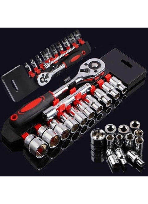Flareza 12 in 1 Heavy Duty Socket Set 12 Chrome Vanadium Steel Hex Socket and Ratchet Spanner Multi Tool kit