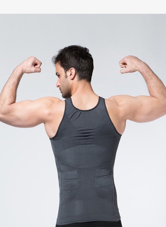 Men Slimming Body Shaper Vest Gynecomastia Compression Shirts Tummy Control Shapewear Moobs Undershirt - Image 2