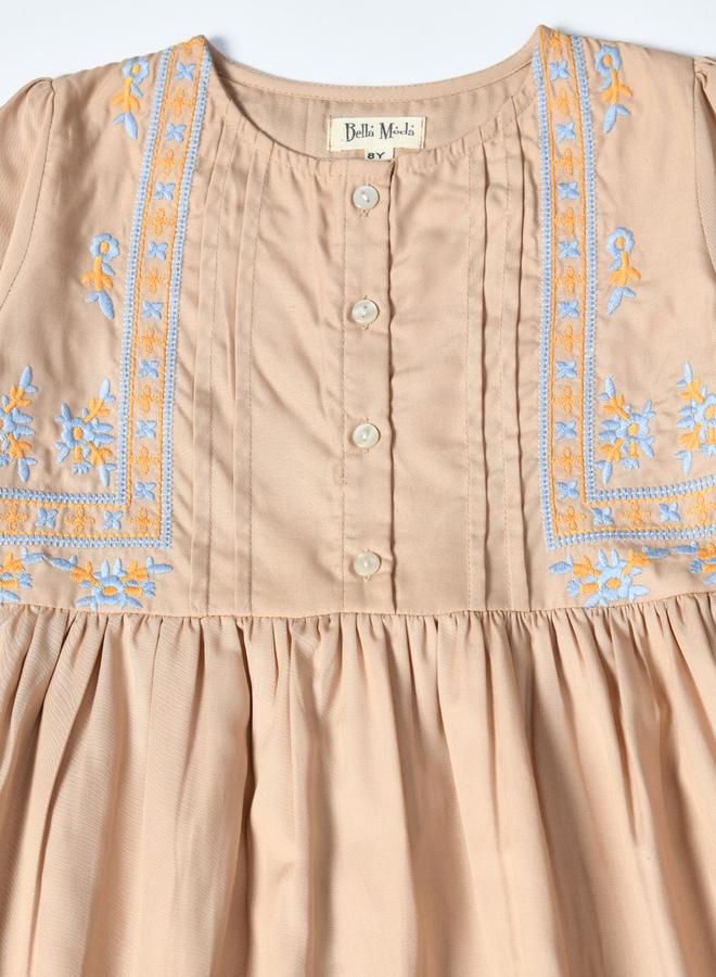 BELLA MODA Embroidered Button-Front Dress - Image 3