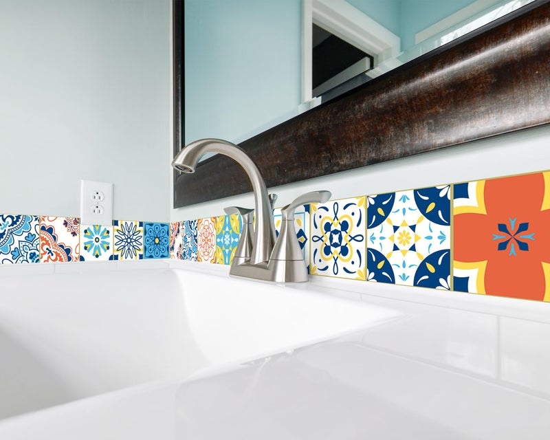FLFK Wall Border Tile Stickers Peel and Stick Wallpaper Border for Kitchen Backsplash Bathroom Shower Room,4"x240" - Image 4