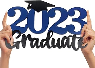 ssailue decor ssailue decor Graduation 2023 Wood Sign Decorations 2023 Graduate Photo Booth Props Class of 2023 Cutout Signs for  - Image 1