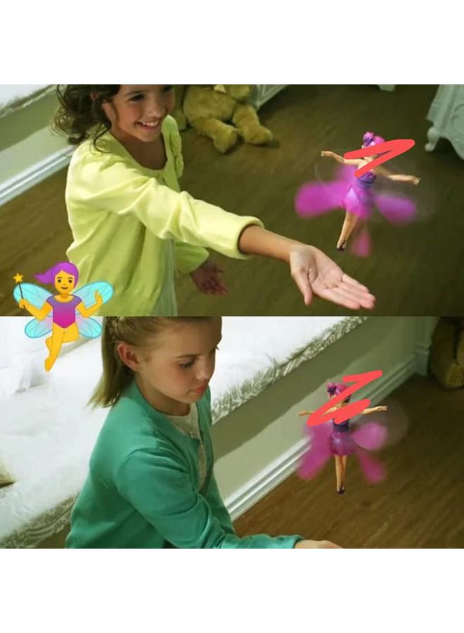 Small Flying Fairy Induction Aircraft Flying Flower Fairy Suspension Fall-resistant Luminous Strange Flying Toys Wholesale-Color:Small Flying Fairy Blue-with USB Charging Warranty - Image 2
