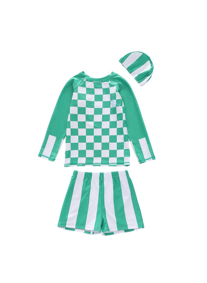 Ins Children's Suit Split Long Sleeve Swimsuit 2023 Boys' Small Medium Large Children's Large Boxer Swimwear Wholesale-Color:D2420-10MZ Blue Ocean Dinosaur (Swimming Trunks Full Lining)- - Image 4