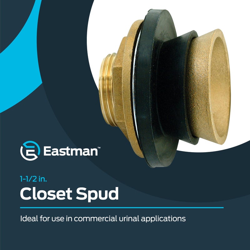 EZ-FLO Closet Spud, 1-1/2 x 1-1/2 in, Brass Plumbing Fitting for Urinals, 40135 - Image 2