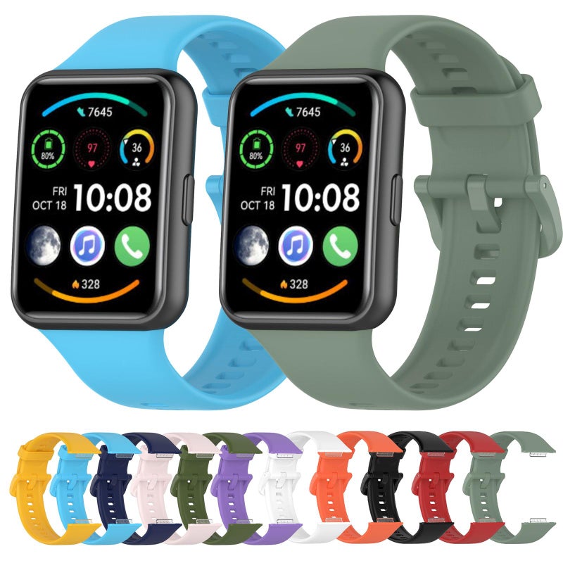 erorex For Huawei Watch Fit 2 Quick Release Solid Color Silicone Watch Band(Midnight Blue) - Image 2