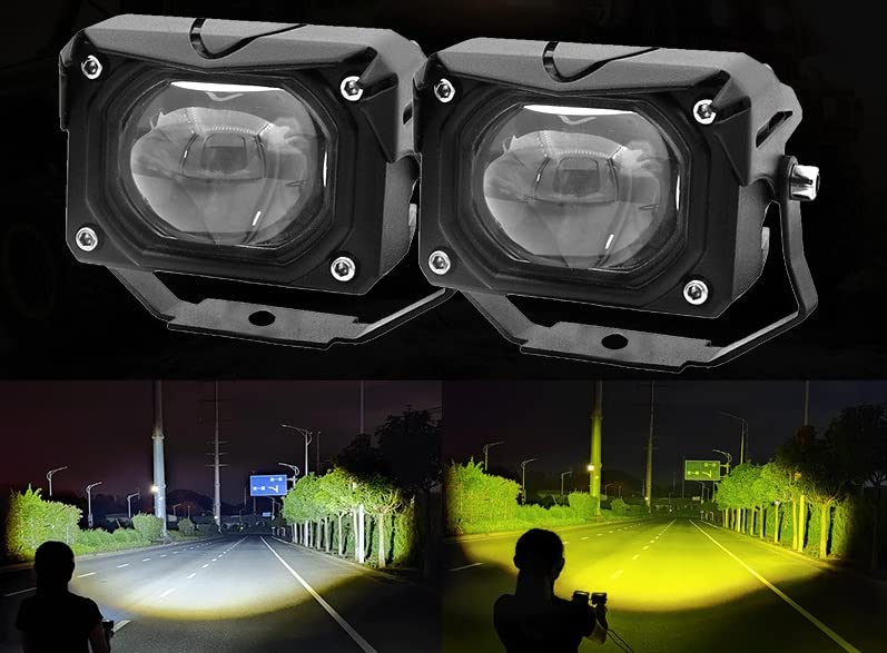 ELTRON TURBO High Bright Fog Light Laser LED DC Power 12V-24Volts 160Watts Imported 1 Year Warranty Waterproof Universal For All Motorcycles,Bike,Car, Scooties White & Yellow Beam (Pack Of 2 + Switch) - Image 2