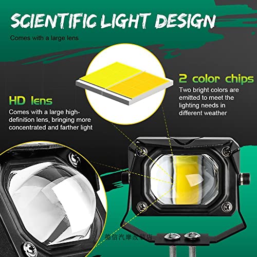 ELTRON TURBO High Bright Fog Light Laser LED DC Power 12V-24Volts 160Watts Imported 1 Year Warranty Waterproof Universal For All Motorcycles,Bike,Car, Scooties White & Yellow Beam (Pack Of 2 + Switch) - Image 3
