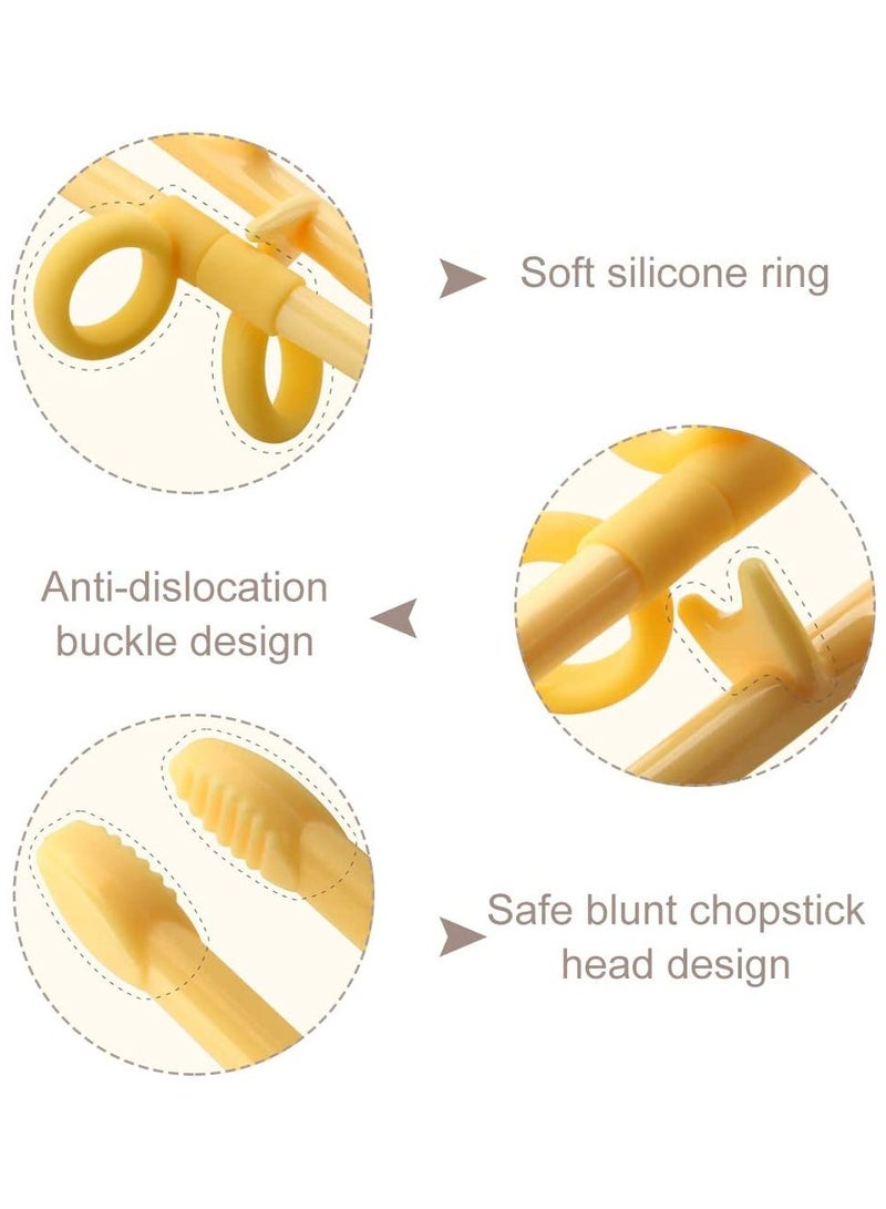 SOLARAE Baby Training Chopsticks Set Chopstick Spoon Fork and Case Reusable Learning with Attachable Helper for Kids Beginners Right Handed Only - Image 4