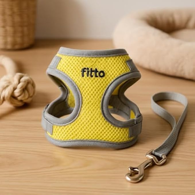 Fitto Pet Harness and Lead Set XS 13.5x10.5cm Adjustable Small Dog Puppy Cat Walking Vest Leash - Image 2