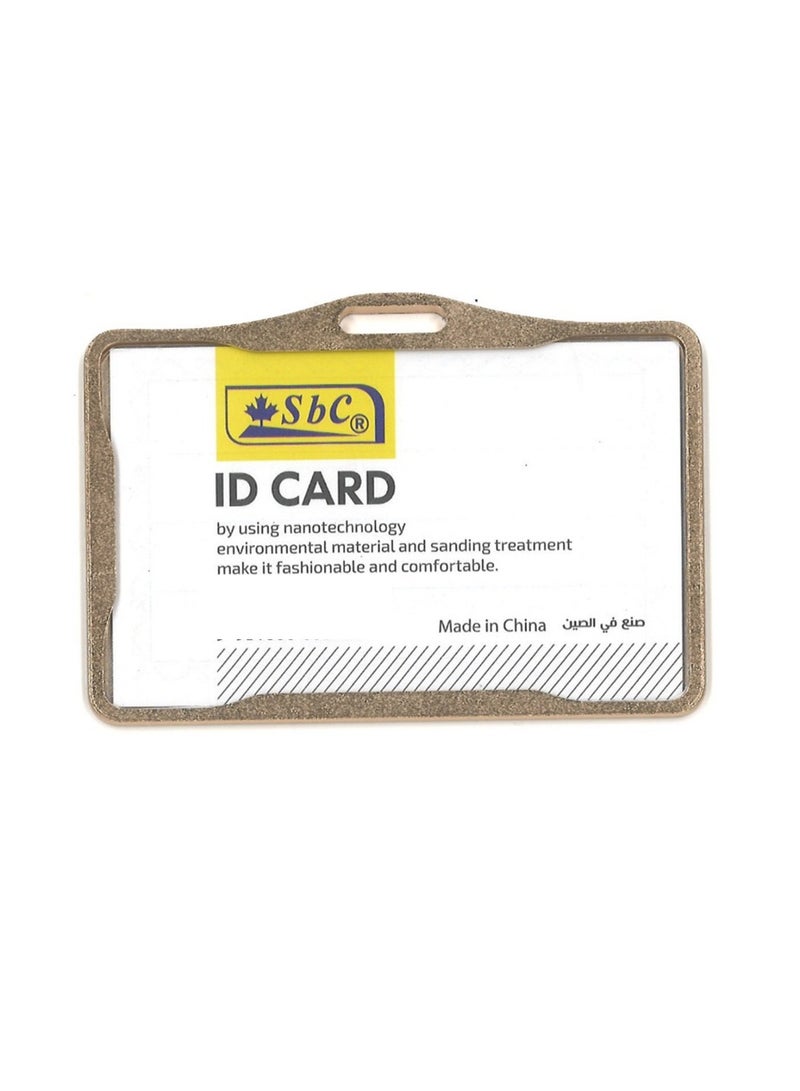 1-Piece Horizontal ID Card Holder With Metal Borders