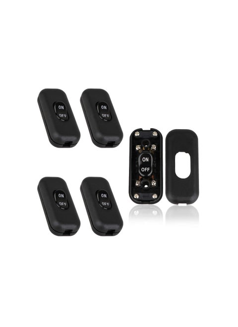 6 Pcs Inline Light Switch, Lamp Cord Button in Line Switch, AC Control Cord Cable Switch for Bedside Lamp Desk Table Light Electrical Cord, Suitable for Appliance or Bedroom Table Lamp